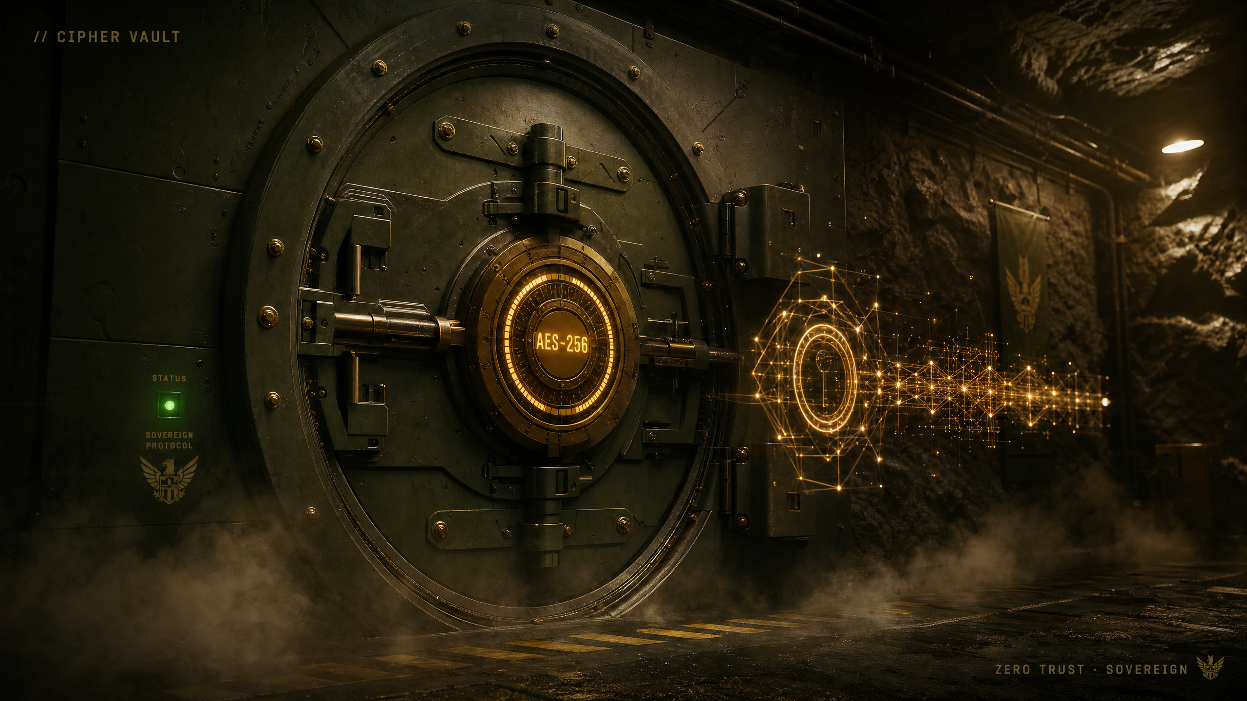 Sovereign on-prem encryption vault with AES-256 lattice